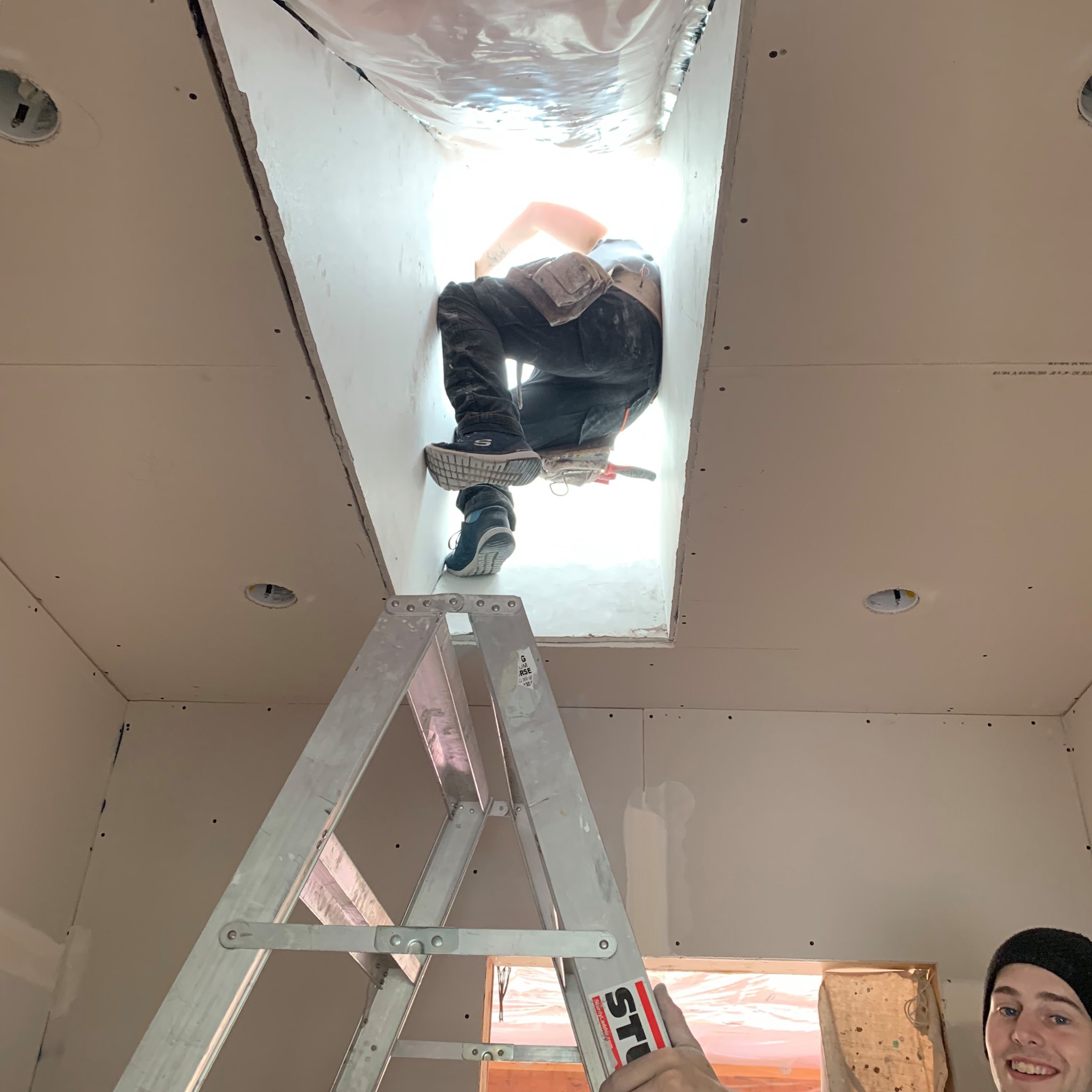 a well drywalled stairwell